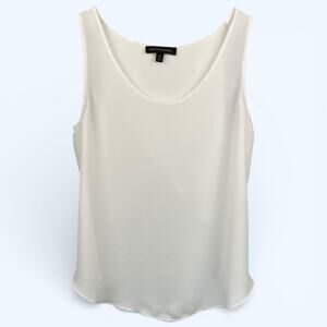 Banana Republic Women's White Sleeveless Scoop Neck Tank Layered Back XS